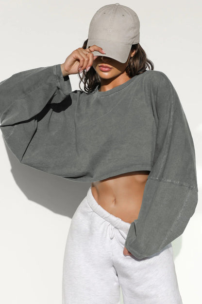 Active Comfort Long Sleeved Sweatshirt Crop Top Country in My Heart