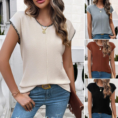 Chic Breeze Short Sleeved Sweater – Lightweight Summer Top for Trendy Women Country in My Heart