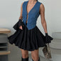 Vintage Pleated Ruffled Mini Skirt | Country Girl Festival & Rodeo Skirt Country in My Heart