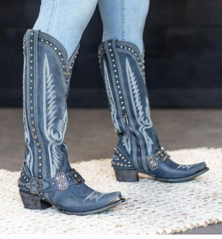 Women’s Custom Embellished Cowgirl Boots Country in My Heart