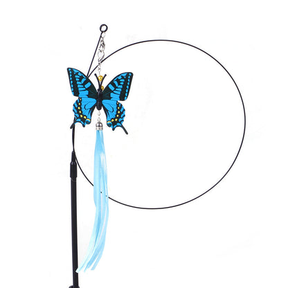 Suction cup cat toy stick that can be attached and held with steel wire multi head interchangeable cat toy and pet supplies