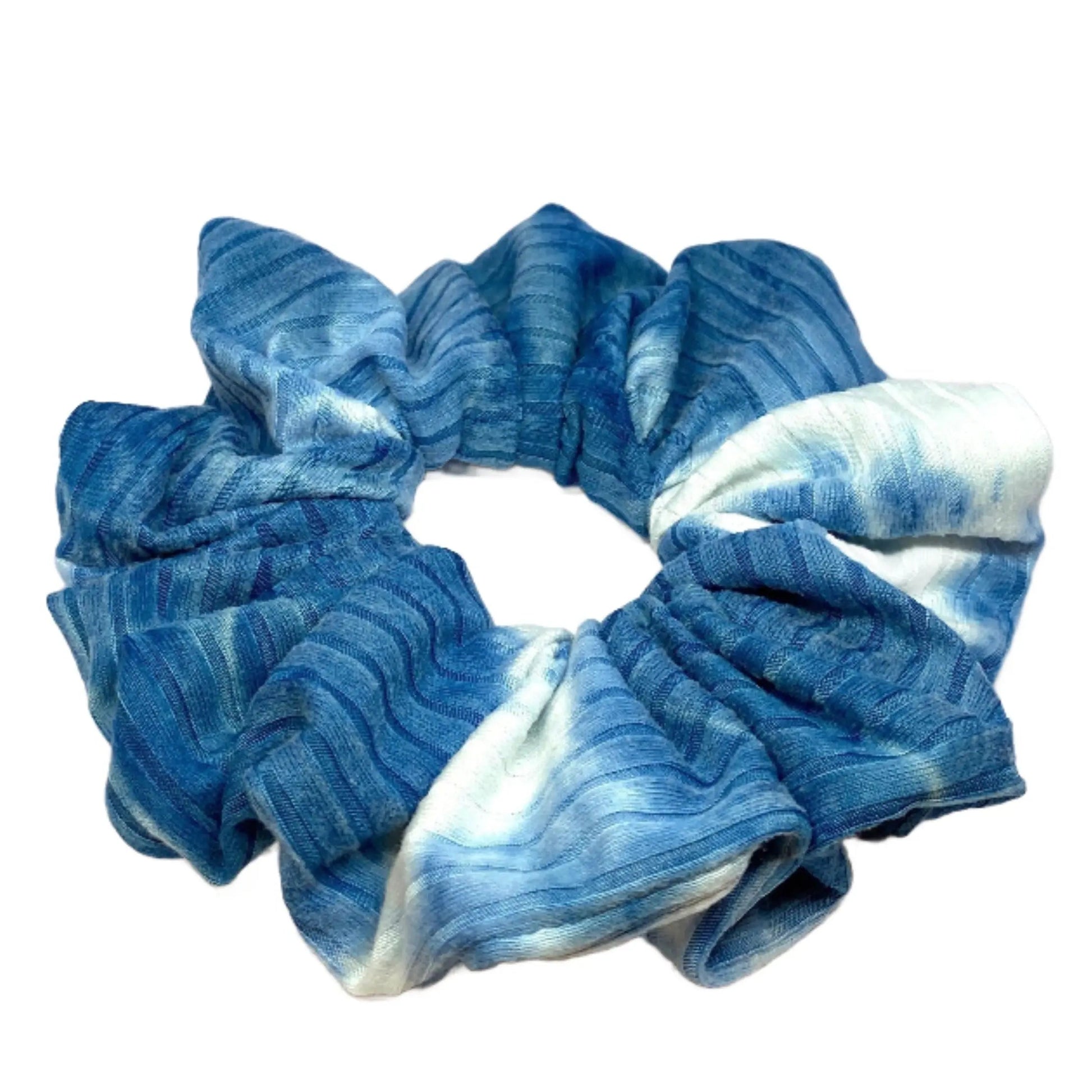 Dark Blue Tie Dye Ribbed Scrunchie Enchanted Scrunch