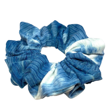 Dark Blue Tie Dye Ribbed Scrunchie Enchanted Scrunch