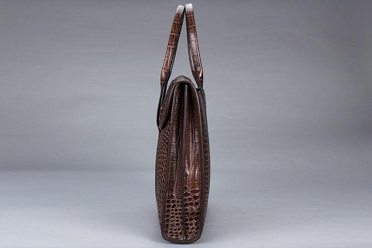 Exotic Croco Leather Laptop Bag - Luxury Genuine Cowhide for Stylish Women Country in My Heart