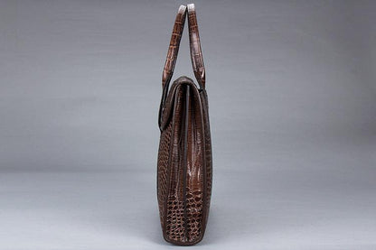 Exotic Croco Leather Laptop Bag - Luxury Genuine Cowhide for Stylish Women Country in My Heart