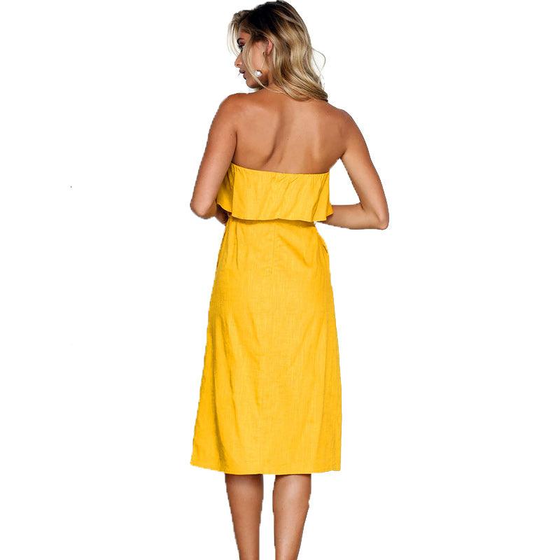 Summer Sun Strapless Button-Down Dress Country in My Heart