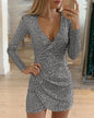 "Elegant V-Neck Sequin Mini Dress – Sexy Tight Fit Party Dress, Glamour for Women" Country in My Heart