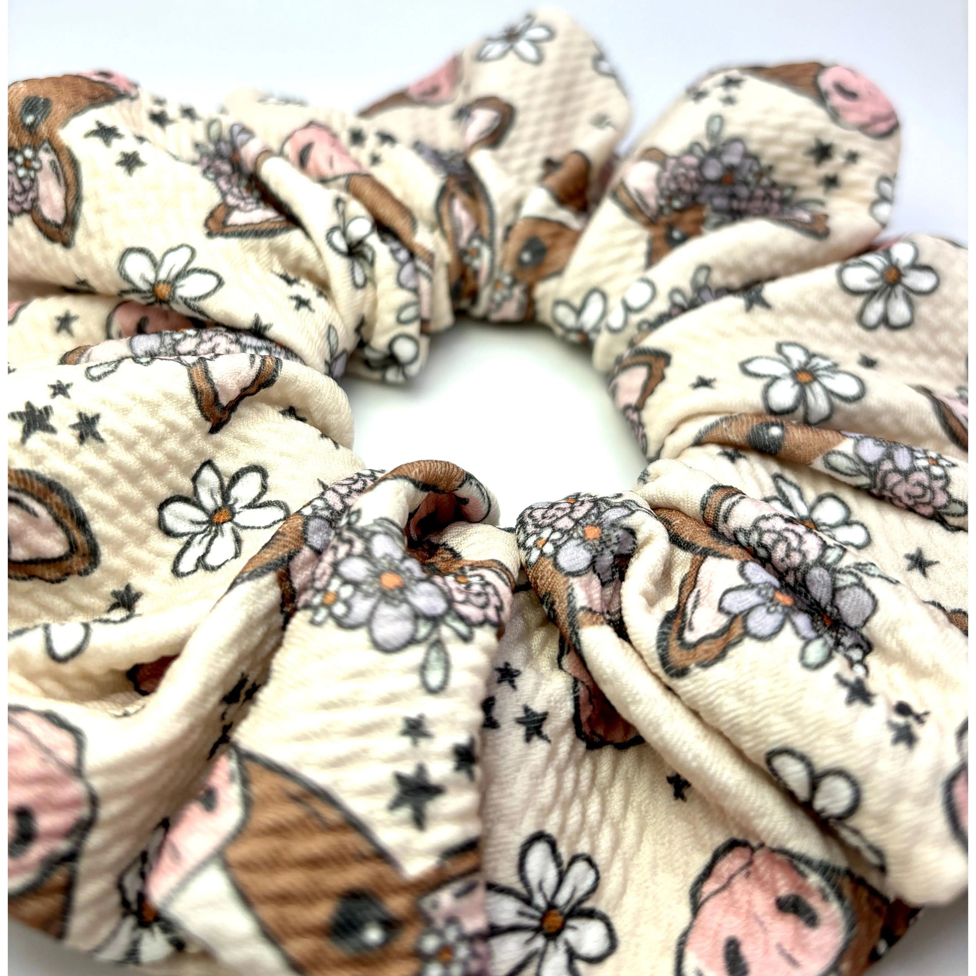 Floral Cow Bullet Scrunchie Enchanted Scrunch