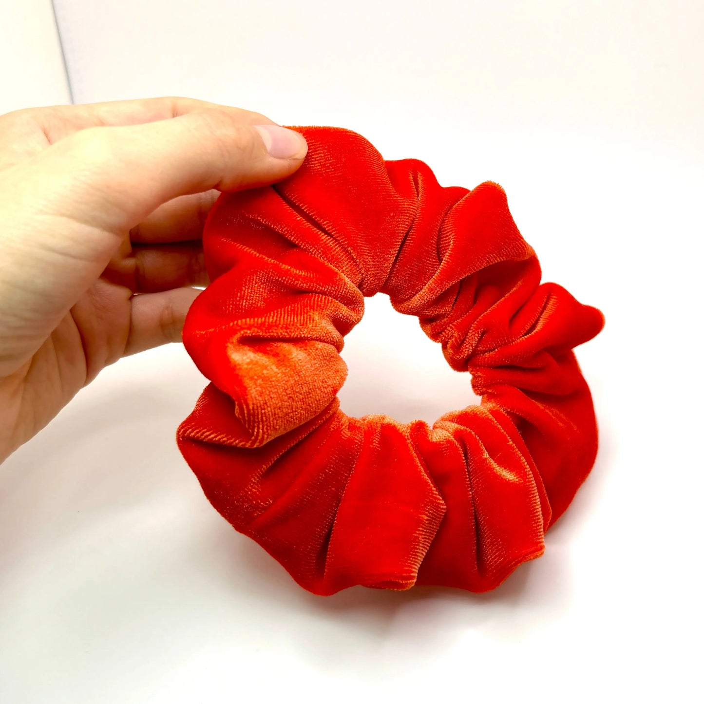 Mini Bright Orange Velvet Scrunchie Enchanted Scrunch