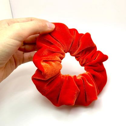 Mini Bright Orange Velvet Scrunchie Enchanted Scrunch