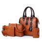 Vintage Leather 4-Piece Messenger Bag Set | Luxury Leather Tote, Clutch & Wallet Set Country in My Heart