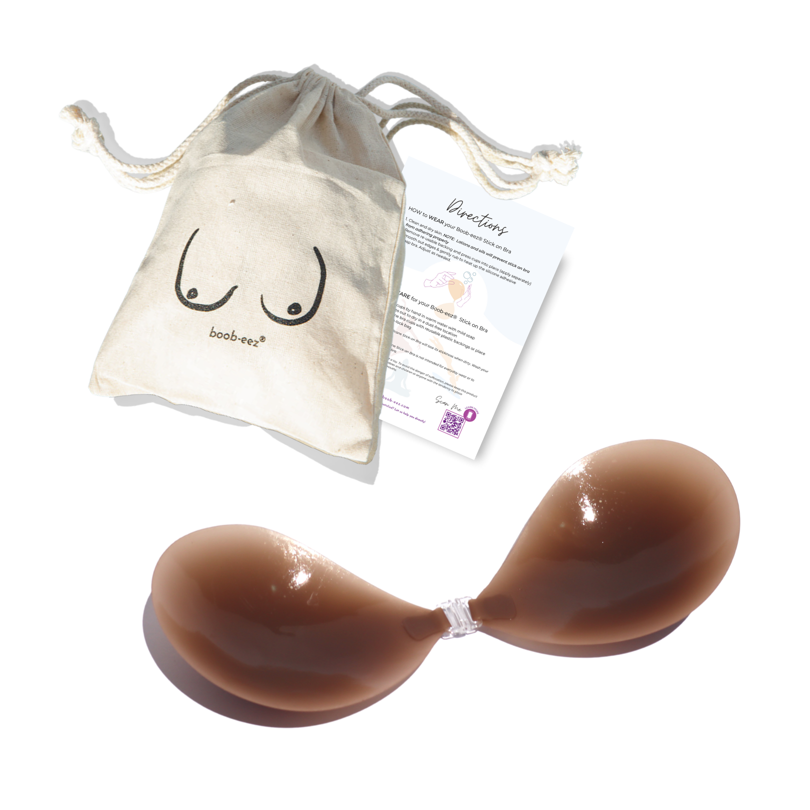 Seamless Stick-On Bra in DARK TINT Boob-eez