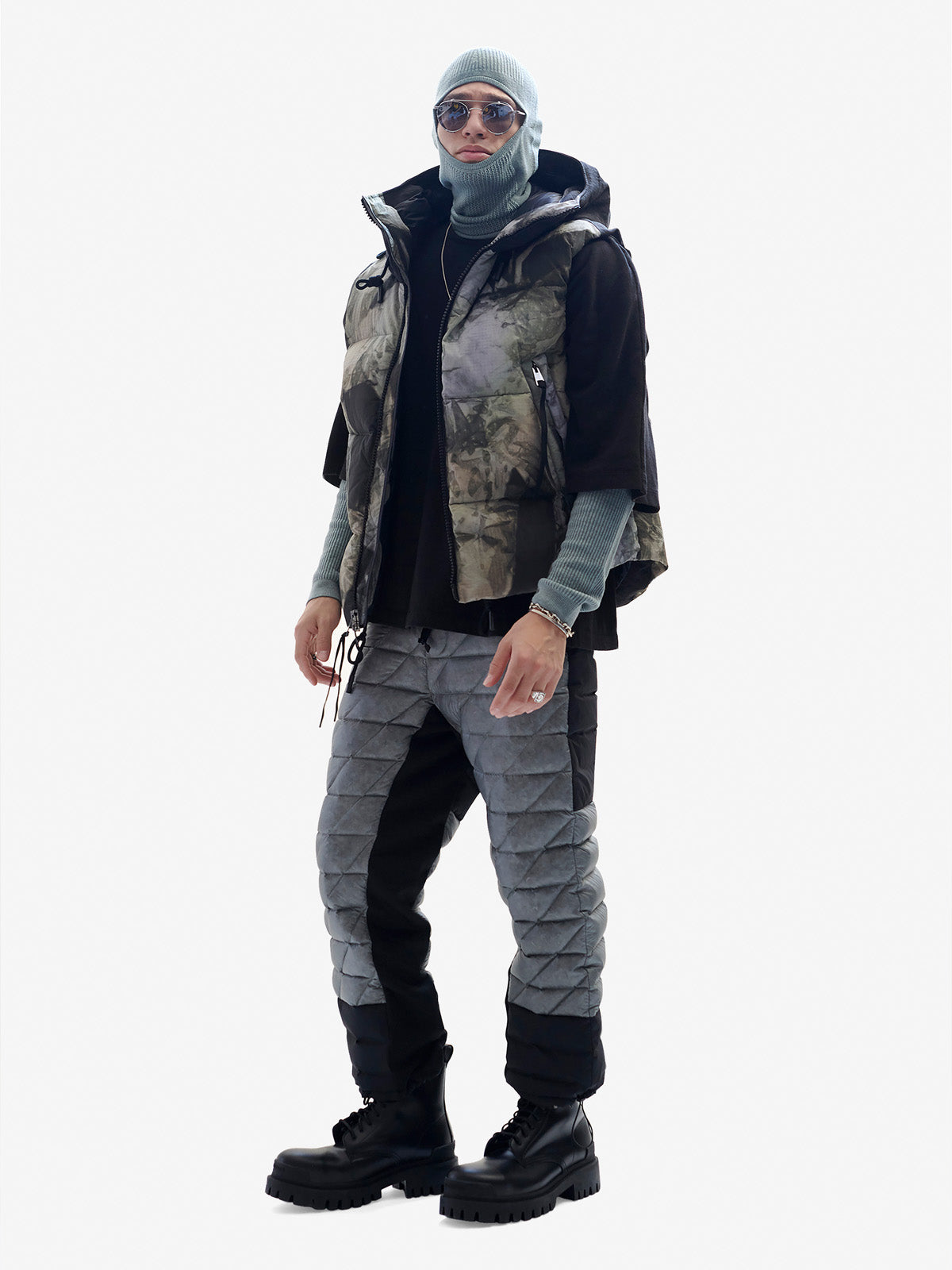 Hooded Down Vest - Rekall Tie Holden Outerwear