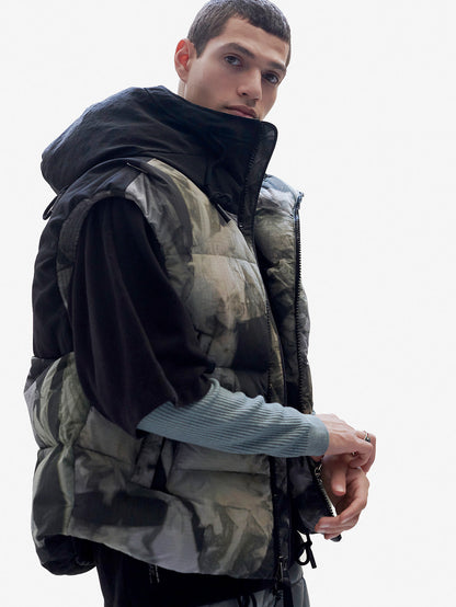 Hooded Down Vest - Rekall Tie Holden Outerwear
