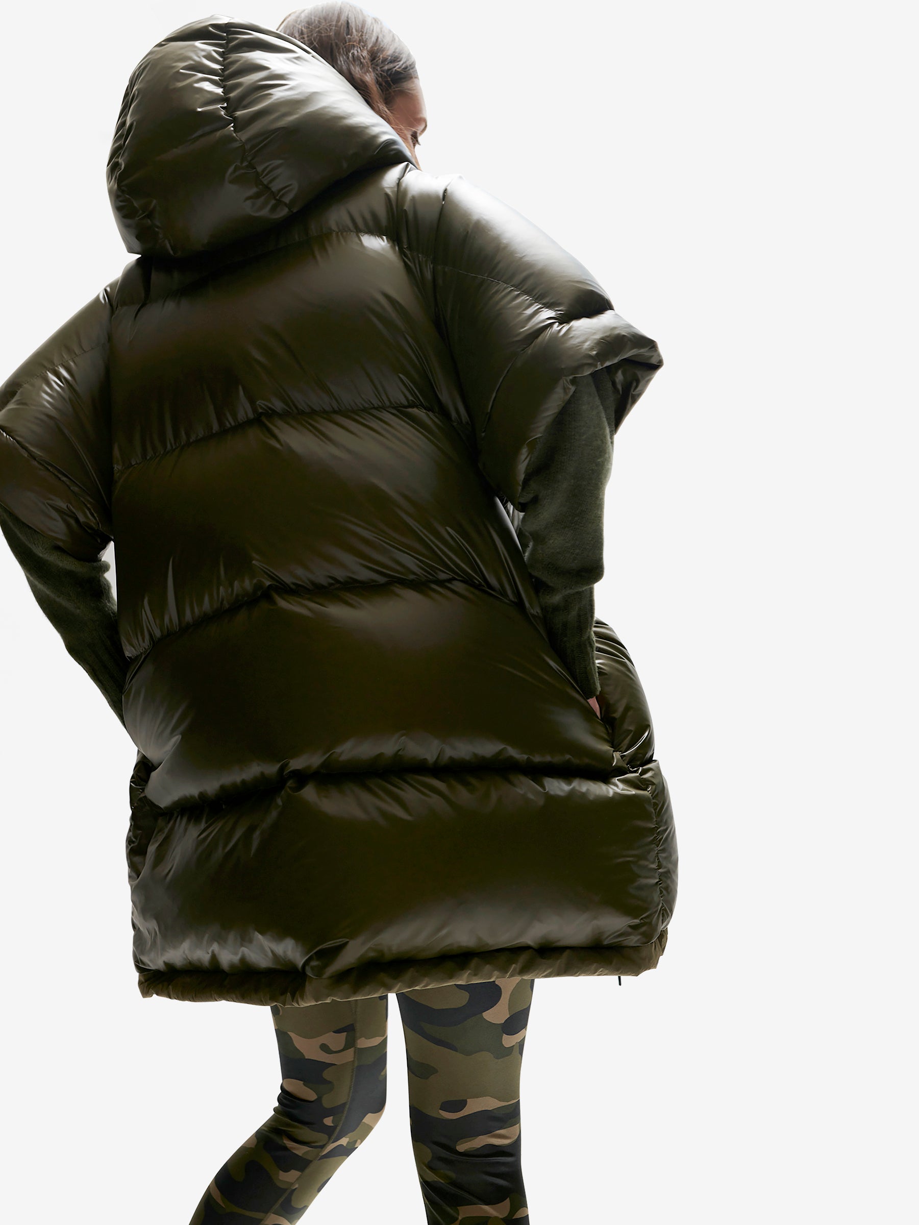 Long Down Vest - Olive Holden Outerwear