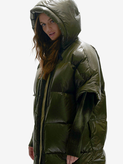 Long Down Vest - Olive Holden Outerwear