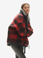Reversible Wool Half Zip Puffer - Black Plaid Holden Outerwear