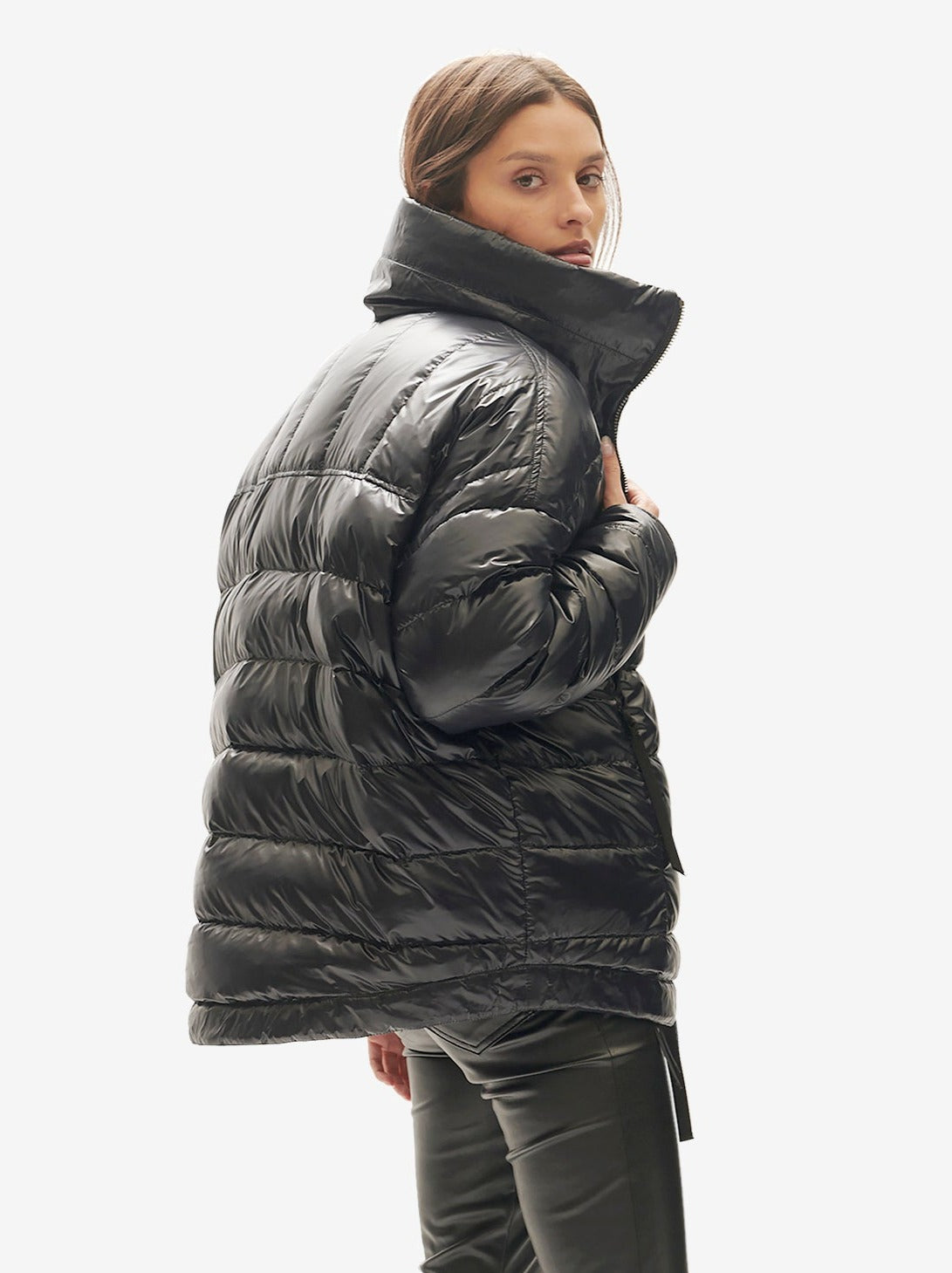 Reversible Wool Half Zip Puffer - Black Plaid Holden Outerwear
