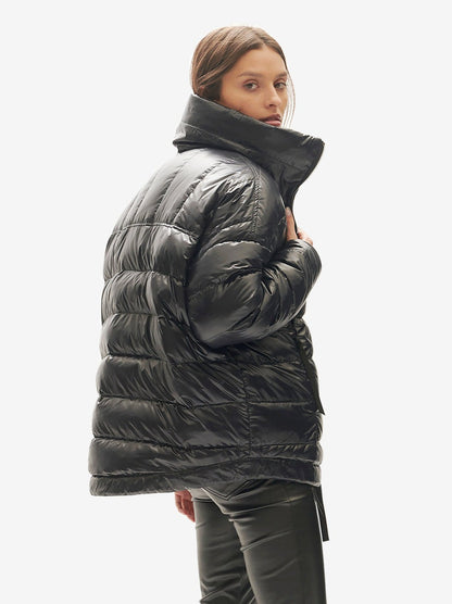 Reversible Wool Half Zip Puffer - Black Plaid Holden Outerwear