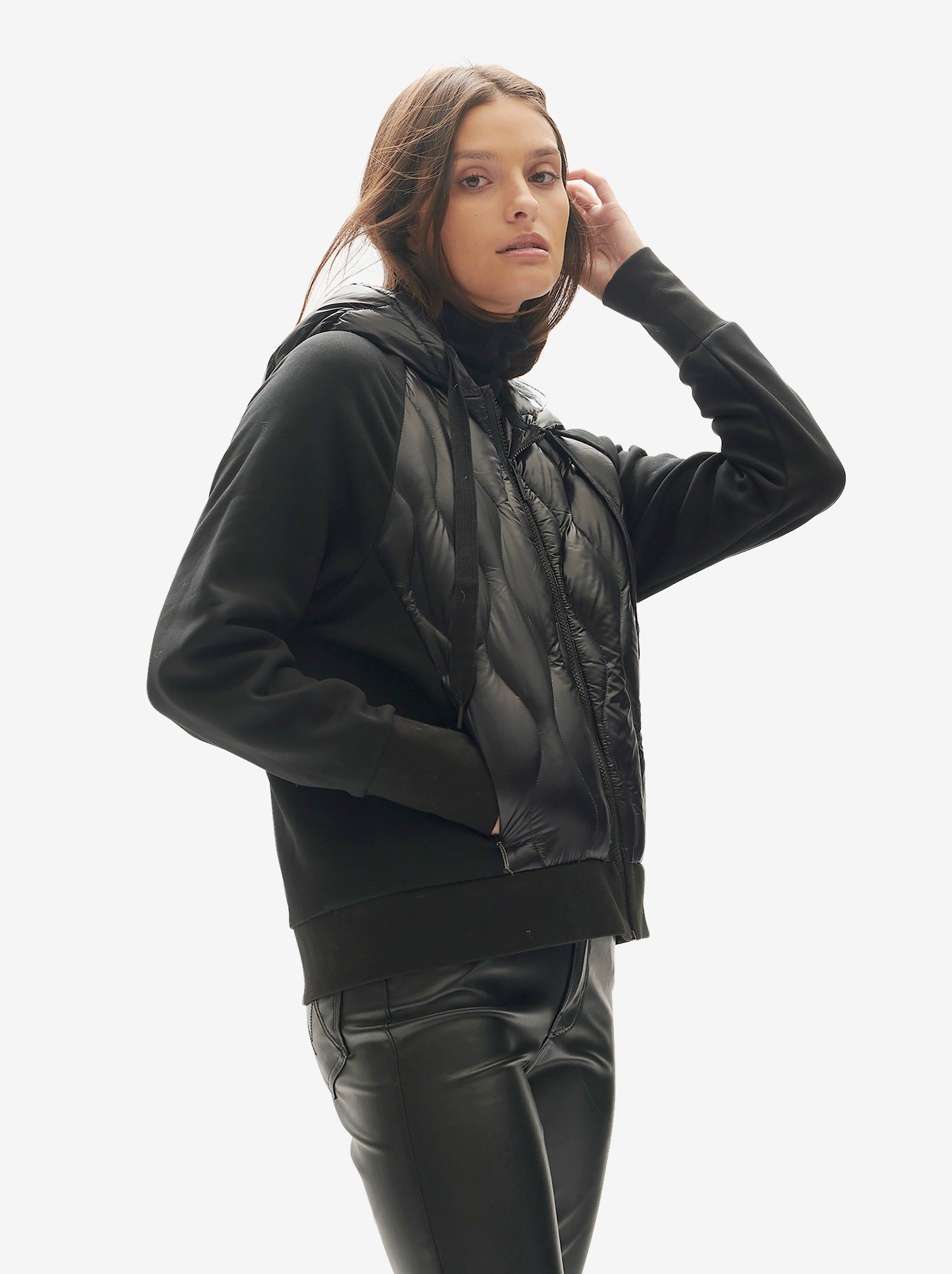 Down Zip Hoodie - Black Holden Outerwear