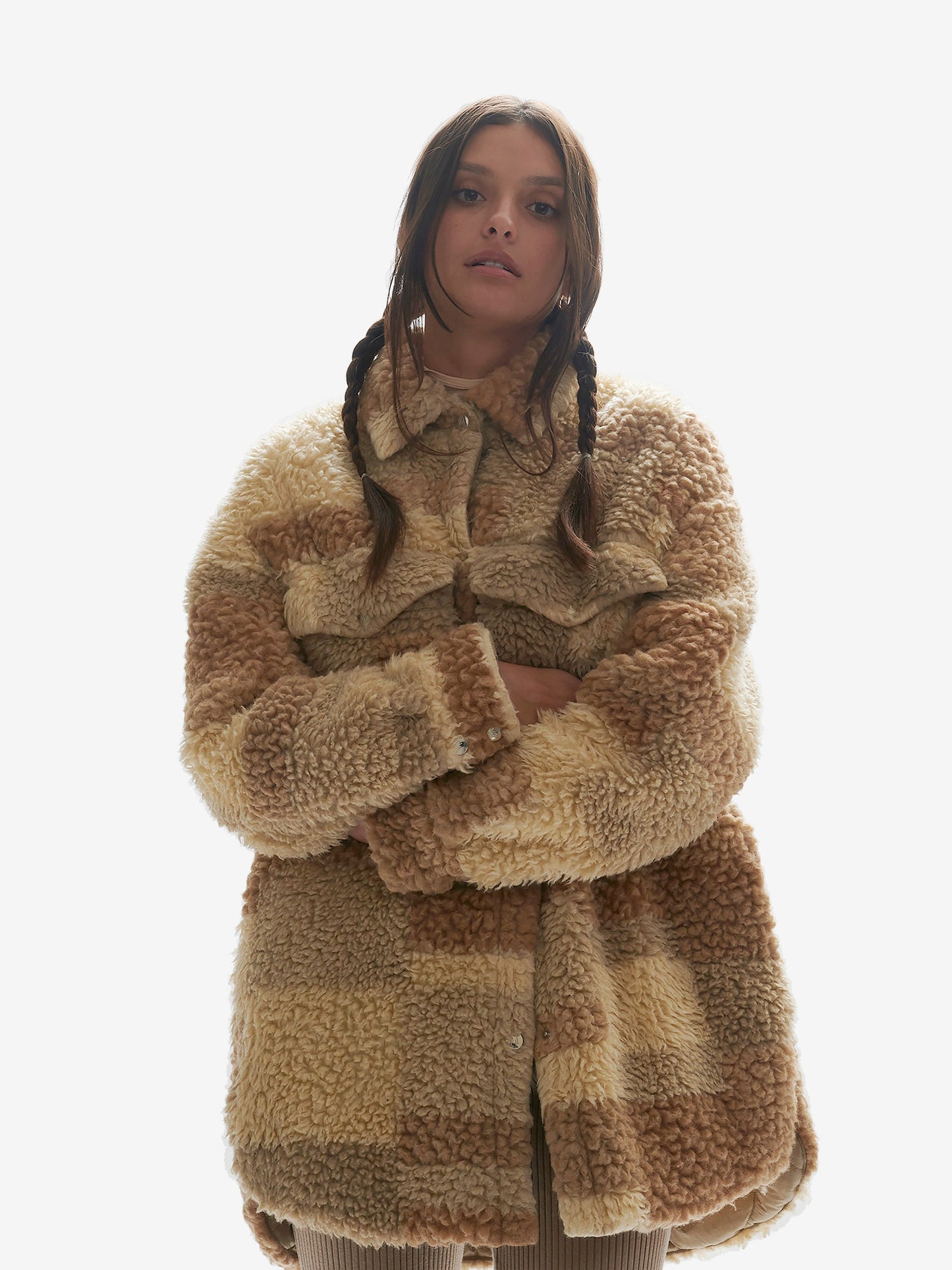 Padded Wool Sherpa Shirt Jacket - Natural Mix Holden Outerwear