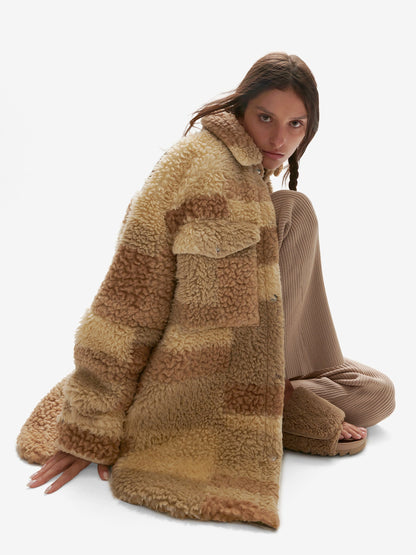 Padded Wool Sherpa Shirt Jacket - Natural Mix Holden Outerwear