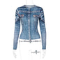Denim Illusion Long Sleeve Top – Comfortable & Stylish Cowgirl Wear Country in My Heart
