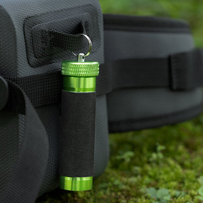 Aluminum alloy traction rod – anti-slip rubber, hook line for pulling/knotting, fishing tool with hand & line protection.