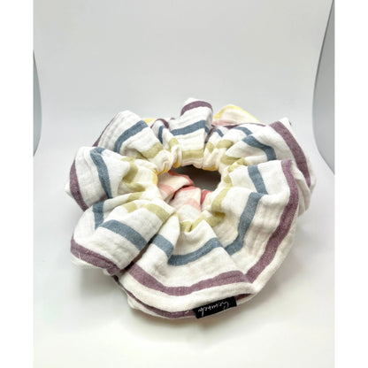 Rainbow White Striped Scrunchie Enchanted Scrunch