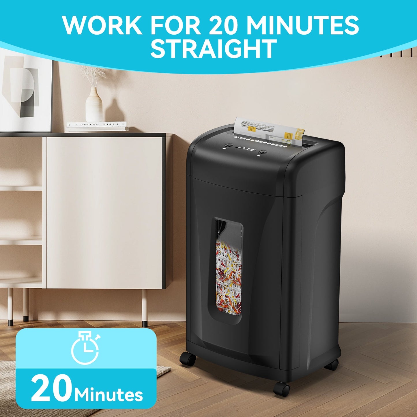 PAPER SHREDDER CROSS CUT LARGE CAPACITY HIGH SECURITY