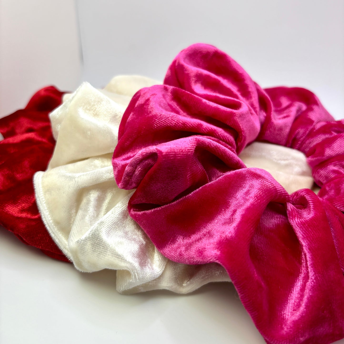Sweetheart Crushed Velvet Scrunchie Trio Enchanted Scrunch