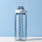 Sports water cup portable large capacity 2000ml plastic cup with straw scale men and women kettle water cup