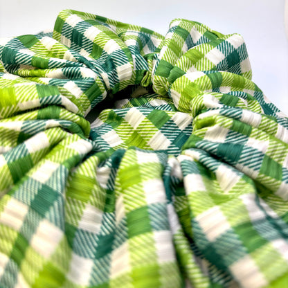Green Plaid St Patrick's Day Ribbed Scrunchie Enchanted Scrunch