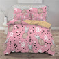 Small fresh pineapple 3D printed three-piece European and American bedding cover