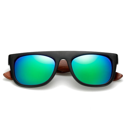 Bamboo Wooden Arms Sunglasses Men Women Black Sunglass FitiqueFit