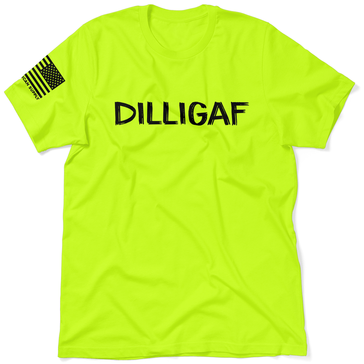 DILLIGAF  - Safety Yellow T-Shirt Armed American Supply