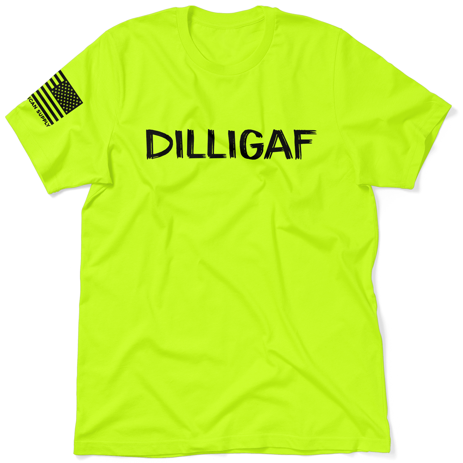 DILLIGAF  - Safety Yellow T-Shirt Armed American Supply
