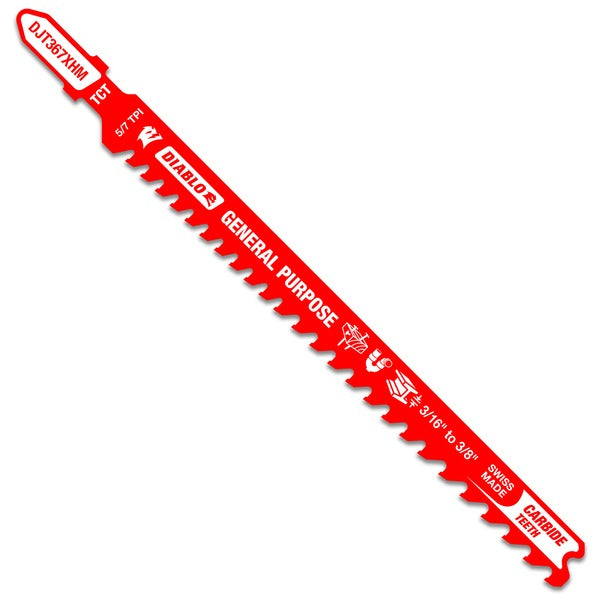 Diablo DJT367XHM 5-1/4 in. 5/7 TPI Carbide T-Shank Jig Saw Blade for General Purpose Applications VM Hardware
