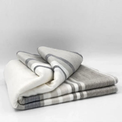 Alpaca Bed Blanket - Striped Purely Alpaca