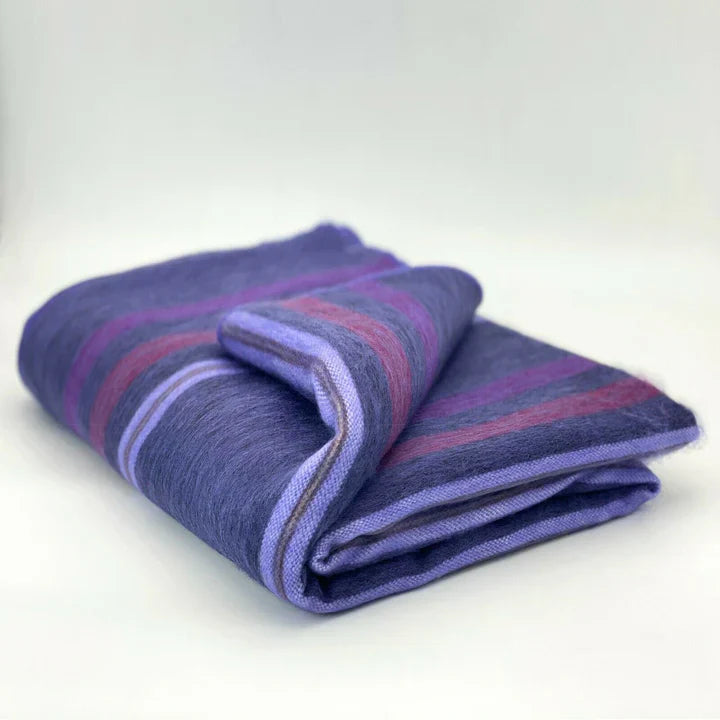 Alpaca Bed Blanket - Striped Purely Alpaca
