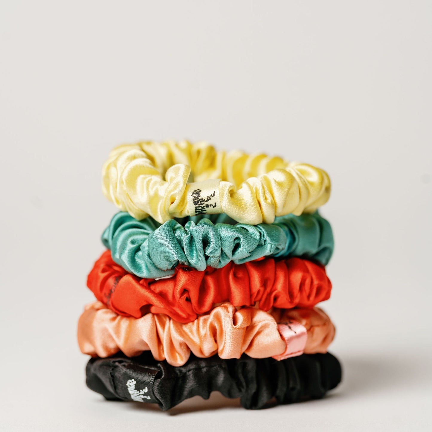 Organic Silk Small Scrunchie Peachy Coral LINA LENNOX