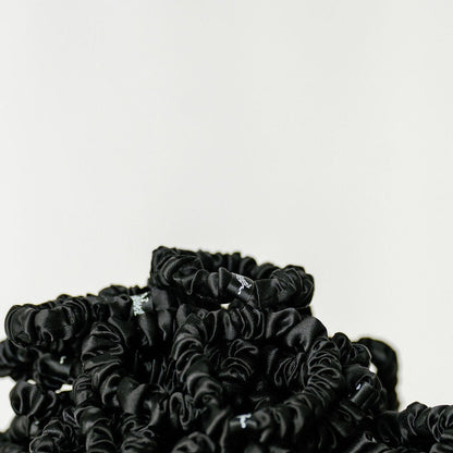 Organic Silk Small Scrunchie Onyx Black LINA LENNOX