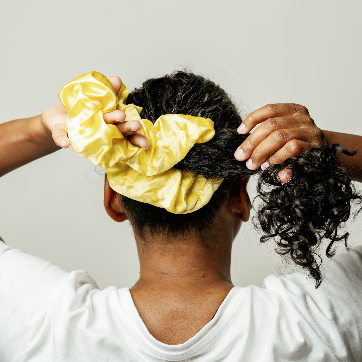 Organic Silk Oversized Scrunchie Sunshine Yellow LINA LENNOX