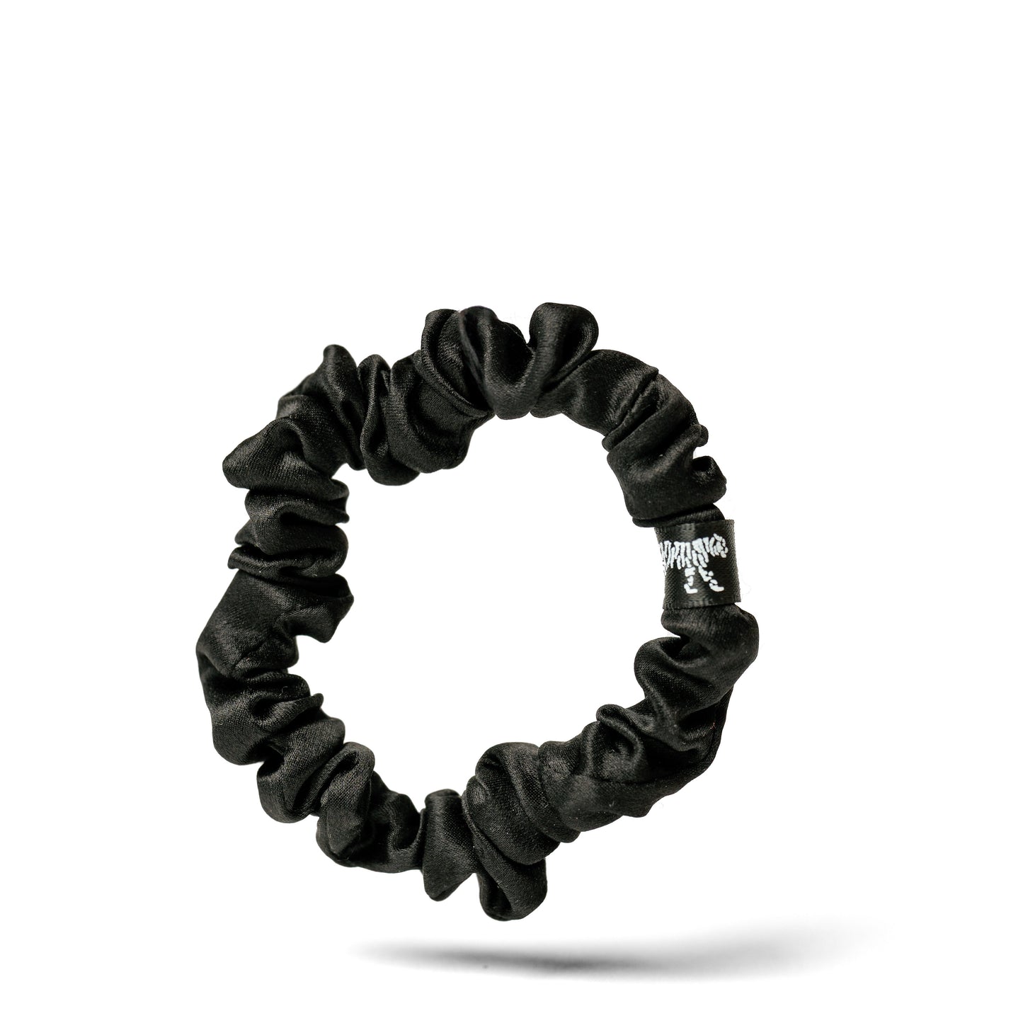 Organic Silk Small Scrunchie Onyx Black LINA LENNOX