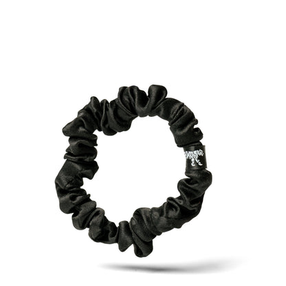 Organic Silk Small Scrunchie Onyx Black LINA LENNOX