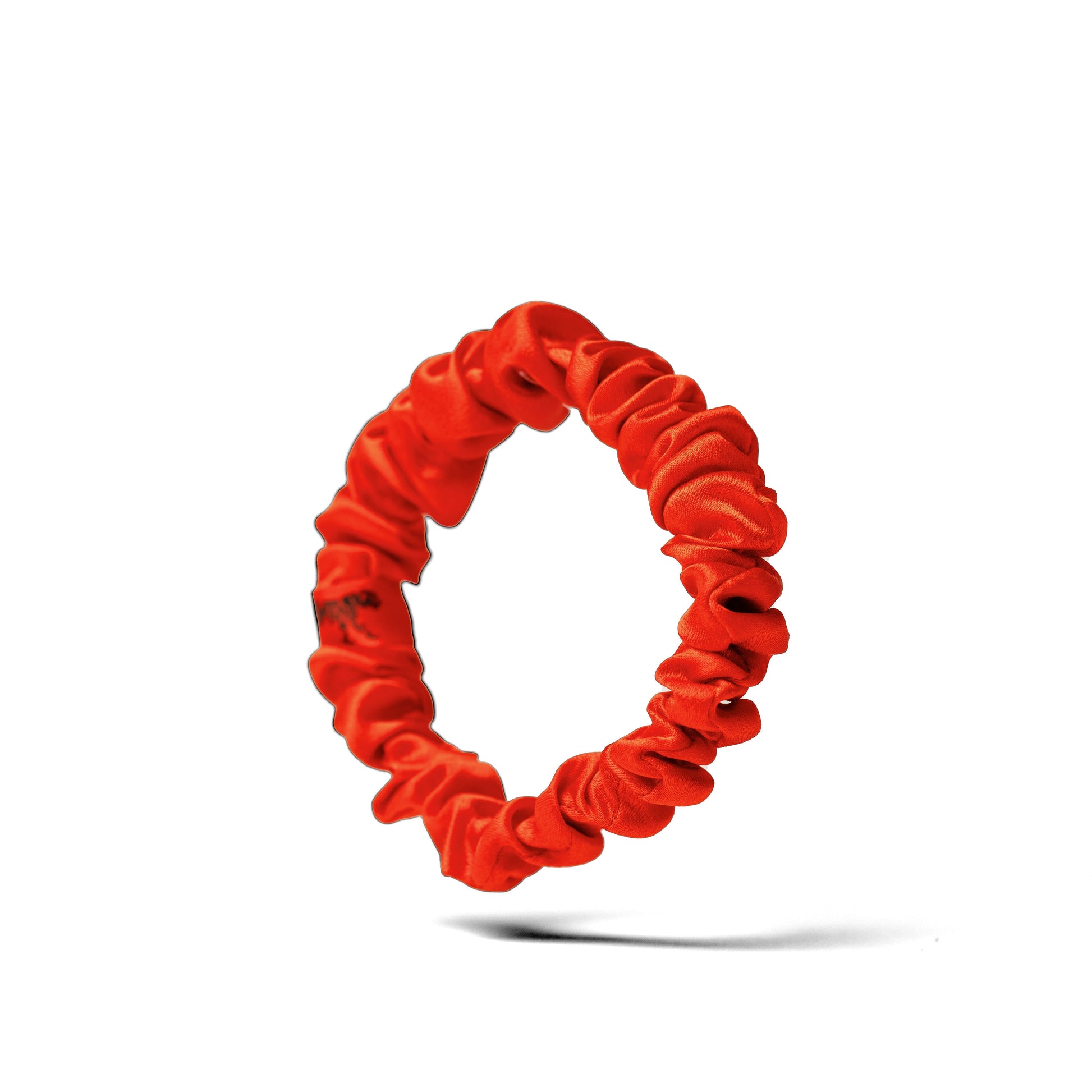 Organic Silk Small Scrunchie Tomato Red LINA LENNOX