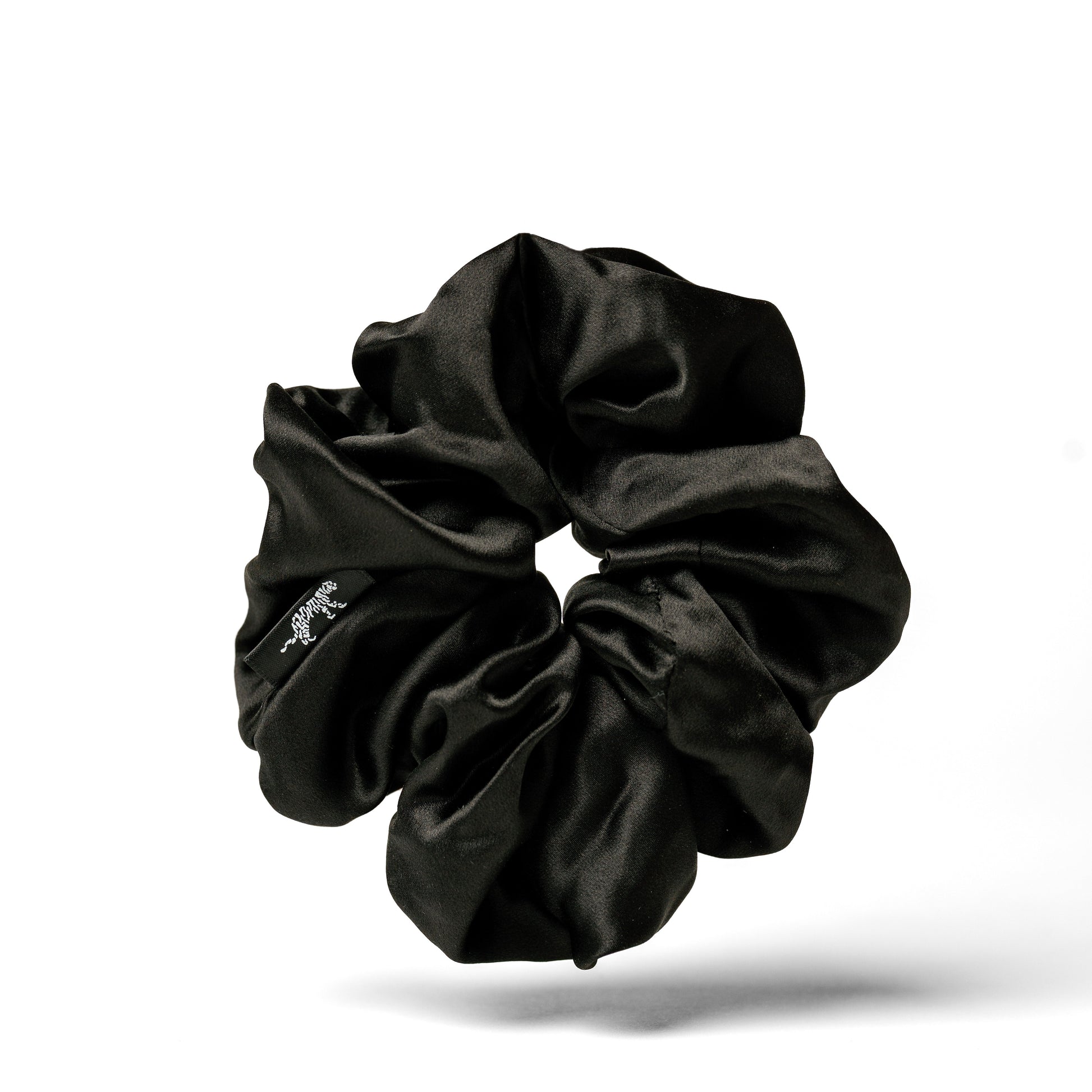 Oversized Organic Silk Scrunchie Onyx Black LINA LENNOX