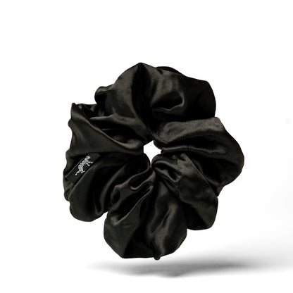 Oversized Organic Silk Scrunchie Onyx Black LINA LENNOX