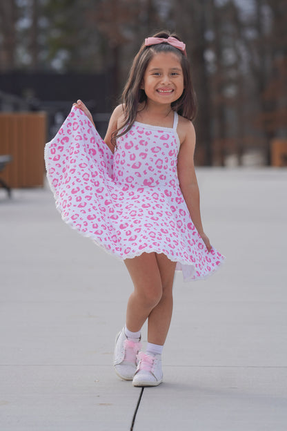 Molly Athleisure Dress -Pink Leopard Always In Bloom Clothing Co