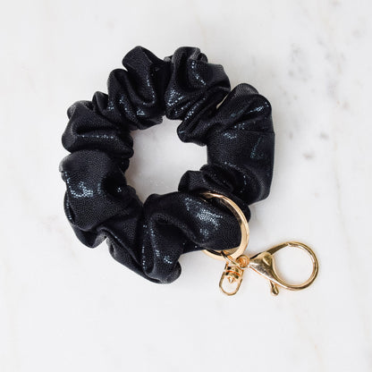 Black Shimmer Scrunchie Key Chain Emily Anne Designs LLC